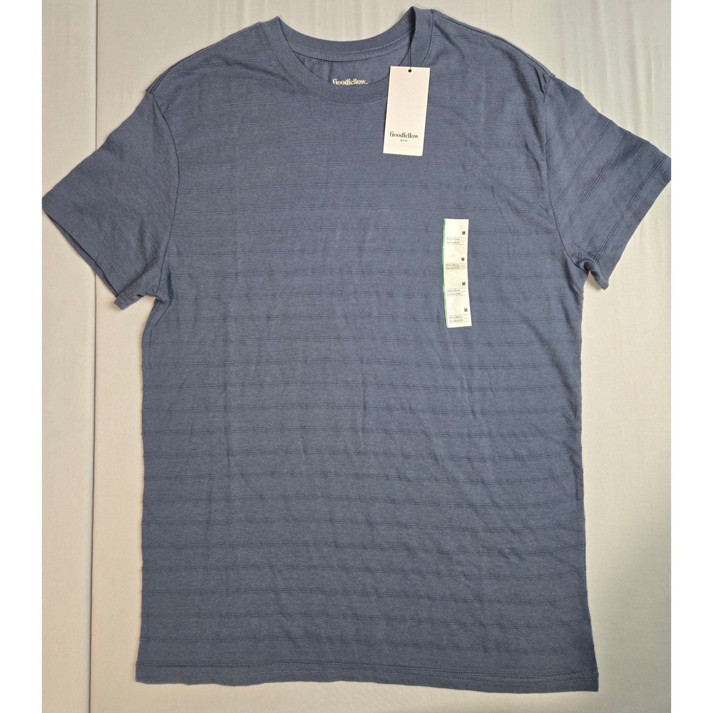 Goodfellow & Co Mens Blue Textured Stripe Short Sleeve T-Shirt Medium NWT